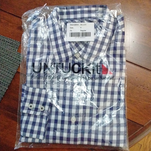 Untuckit bottom dawn shirt long sleeve blue and white size available 4 and 6 - Picture 7 of 7